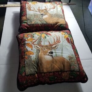 NEW HOMEMADE DEER PILLOWS SET OF 2